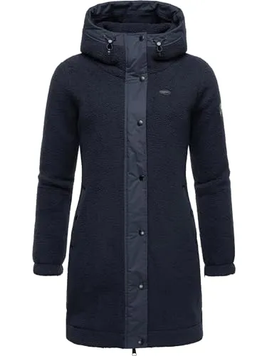 Ragwear Damen Fleecejacke Cousy Navy24 - Kurze Teddyfleece-Jacke mit Kapuze - Funktionsjacken: Kuschelige und warme Fleecejacke mit schnelltrocknendem Material, ideal für Herbst und Frühling, vielseitig kombinierbar.