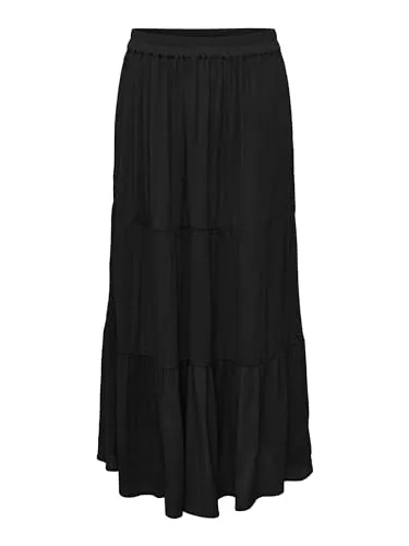 ONLY Female Rock Langer Rock - Damenrock aus 100% Viskose, leicht und angenehm zu tragen für einen lässigen Look.