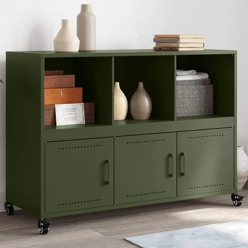 vidaXL Sideboard mit Rollen in grün von vidaXL