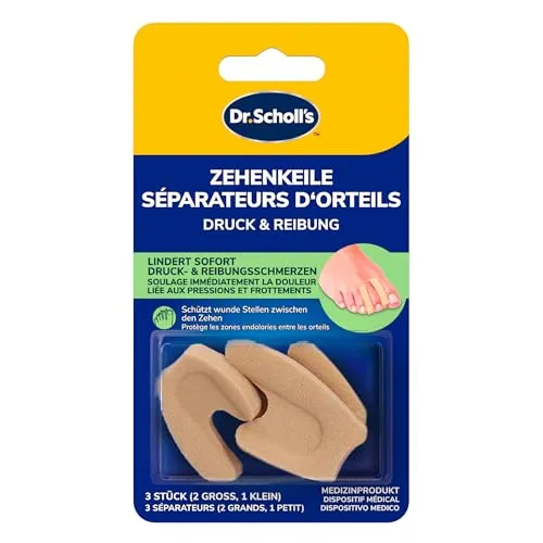 Dr. Scholl’s Zehenkeile – Schaumstoff Zehentrenner für Druckschutz und Polsterung, 3 Stück