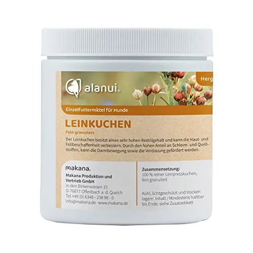 alanui Leinkuchen Granulat (fein granuliert) für Hunde, 250 g Dose