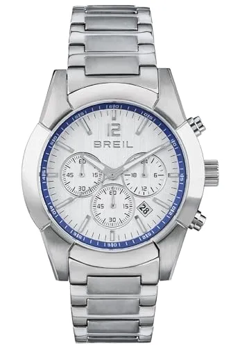 Breil Uhr Herren Bridge Ziffernblatt BLAU Bewegung Chrono Quartz e Bracelet Stahl Silber TW1881