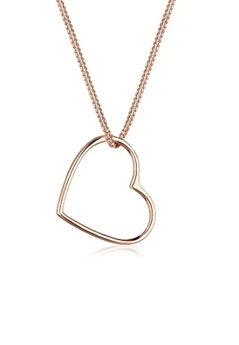 Elli Kette mit Herz Anhänger aus 925 Silber - Ketten mit Anhänger: Elegante 45cm lange Herz-Kette aus 925er Sterling Silber, verbindet romantisches Design mit puristischem Stil und ist ein Must-Have für jedes Schmuckkästchen.