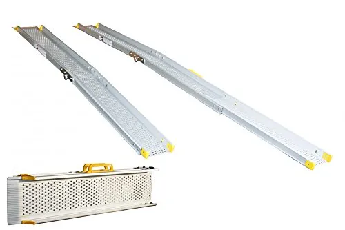 Alurampe Rollstuhl Aluminium Rampe Klappbar Längenverschiebbar Rollstuhlrampe Klapprampe Teleskoprampe 2,73m Alu
