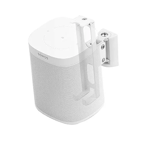EMAQUIN Wandhalterung Paar(2 Stück) für SONOS One/SONOS One SL/SONOS Play 1 Speaker(Drehbar und neigbar,kompatibel mit SONOS One/One SL/SONOS Play 1 beide,Weiß Paar)