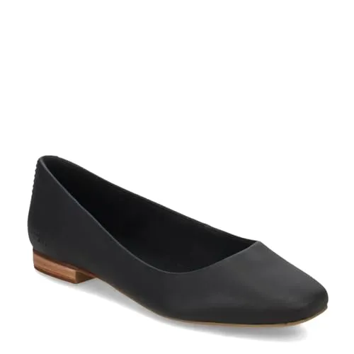 TOMS Damen Ballerinas 10020813 aus schwarzem Leder, 42.5 EU - Elegante Damen-Ballerinas aus hochwertigem Leder mit komfortablem OrthoLite-Fußbett und stylish gestapeltem Absatz für ultimativen Komfort und Stil.