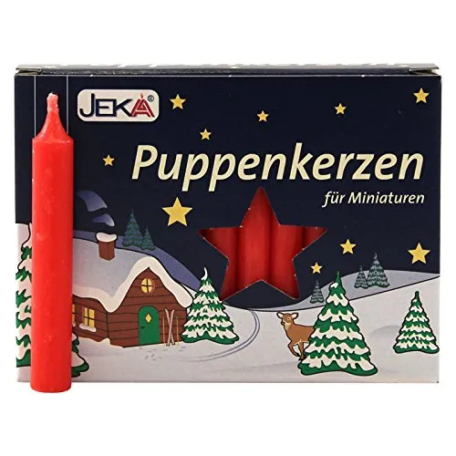 OLShop AG 2er Pack Puppenkerzen rot ca. 10 x 65 mm (2 x 20 Stück), Puppenlichter, Miniaturkerzen, Weihnachtskerzen, Kerzen