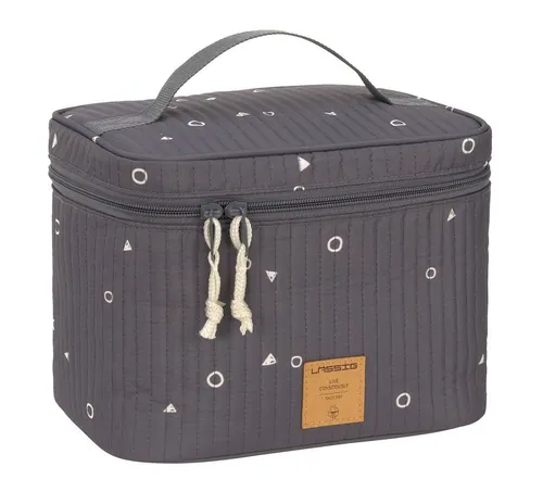 LÄSSIG Kulturbeutel Casual grau - Reisetaschen, stilvoller Kulturbeutel aus 100% Polyester mit abstraktem Design, ideal für Reisen und unterwegs.