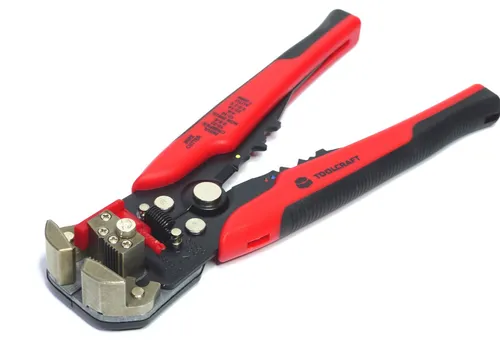 TOOLCRAFT TO-4861944 Abisolierzange 0.15 bis 6 mm² - Professionelle Abisolierzange für Kabel von 0.15 bis 6 mm², mit verstellbarem Anschlag für präzise Abisolierung und ergonomischem Zweikomponenten-Griff für optimalen Komfort.