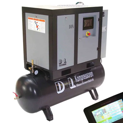 Apex Kompressor Schraubenkompressor 950/10/270 7,5kW - Hochleistungs-Kompressor für Werkstätten, 950 l/min, 10 bar, inkl. Kältetrockner. Robuste Bauweise, energieeffizient mit leisem Betrieb und einfacher Wartung.