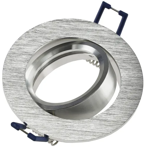 Einbaurahmen für Deckenstrahler Rund Ø84mm Einbau Ø68mm neigbar Clip Ring silber
