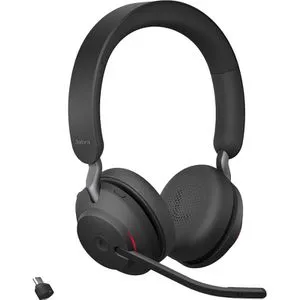 Jabra Evolve2 65 MS USB-C - Kabelloses Office-Headset mit 35 Stunden Akkulaufzeit, optimiert für Microsoft Teams und mit Noise Cancelling für klare Gespräche