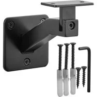 SOTECH Handlaufhalter Verstellbar für Eckige Handläufe Stahl Schwarz Pulverbeschichtet Schräger Arm 70 x 95 x 100 mm