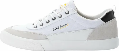Camel Active Bridge Herren Sneaker – Weiße Schnürschuhe in Größe 42 - Halbschuhe mit flachem Absatz, aus bequemem Textilmaterial, ideal für den Alltag und entspannte Freizeitlooks.