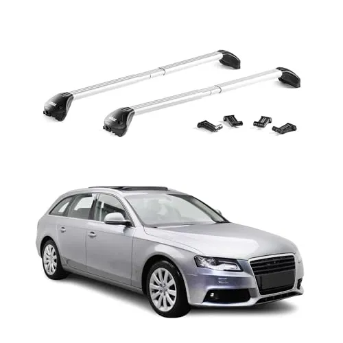 OMAC Dachträger für Audi A4 Avant B8 2008-2015 - Dachgepäckträger aus hochwertigem Aluminium, leicht, abnehmbar und wasserbeständig. Ideal für Fahrrad- und Skiträger, bietet Vielseitigkeit für alle Reisebedürfnisse.