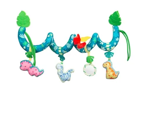 Sensillo - Kinderwagen Spielzeug Babys, Kinderwagenkette, Spirale Spielzeug Hängespielzeug Babyschale Kinderbett, Spielzeug für Babys & Kleinkinder ab Geburt - Dino