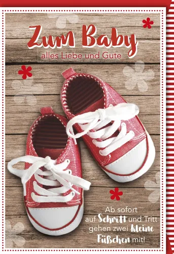 Geburt – Baby – Freudiges Ereignis - Glückwunschkarte im Format 11,5 x 17 cm mit