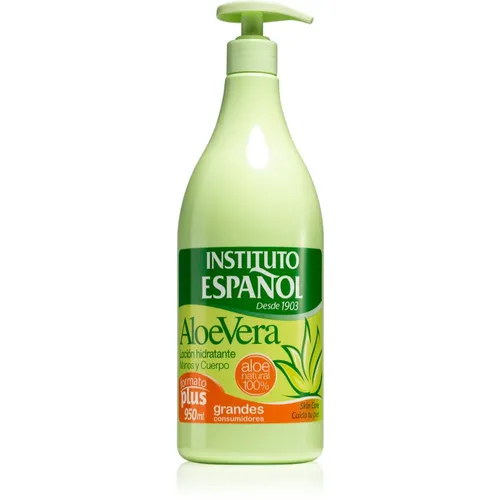 Instituto Español Aloe Vera beruhigende Hautmilch 950 ml - Körpercremes für Damen, spendet intensive Feuchtigkeit und regeneriert trockene Haut, zieht schnell ein und hinterlässt ein geschmeidiges Hautgefühl.