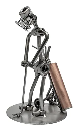 STEEMO Schraubenmännchen Golfspieler Golfen Geschenk Metall-Deko 10x12x16 cm