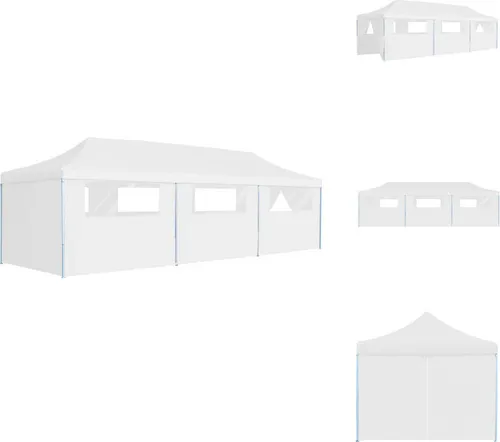 vidaXL Pop-Up Partyzelt Faltbar mit 8 Seitenwänden 3x9 m Weiß