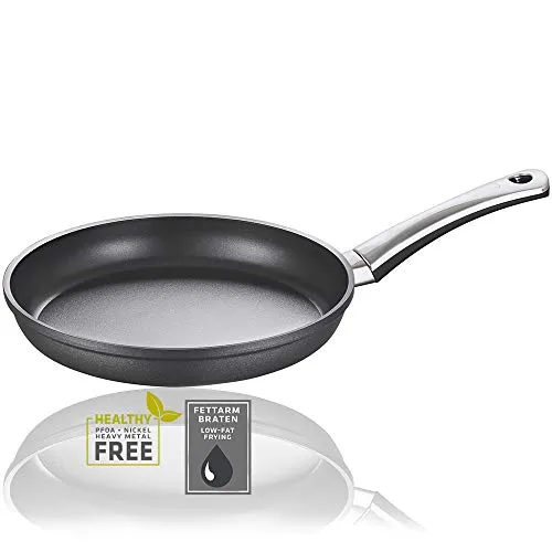 Berndes 32cm Titanium Special Edition Bratpfanne - Pfanne mit ergonomischem Edelstahl-Griff, 3-lagiger Antihaftbeschichtung und langlebigem Aluguss für fettfreies Braten und einfache Reinigung.