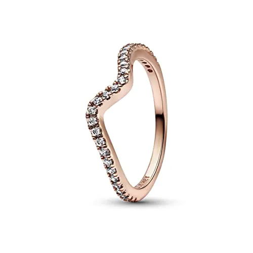 PANDORA Damenring Funkelnde Welle Roségoldfarben 182539C01-50 Ringgröße 50/15,9