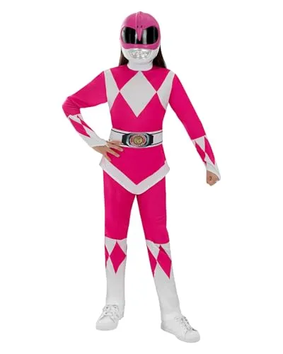 Funidelia | Power Ranger Kostüm rosa für Mädchen Film und Serien, Superhelden, Zeichentrickfilm - Kostüm für Kinder & Verkleidung für Partys, Karneval & Halloween - Größe 10-12 Jahre - Rosa