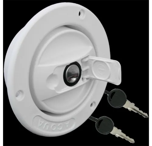 Einfüllstutzen Wasser mit Tankdeckel und Klappe 40 mm - Praktischer Einfüllstutzen für Wassertanks mit hochwertigem Deckel. Ideal für einfache Handhabung und optimalen Schutz vor Verschmutzung. Lebensmittelecht und UV-beständig.