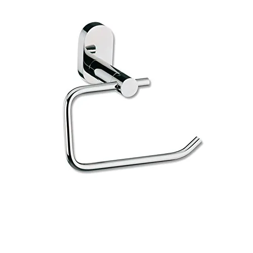 kela 22681, WC-Papierhalter, Zum Kleben oder Bohren, 1 Rolle, Edelstahl 18/10, Lucido, 12,5cm, Silber Glänzend