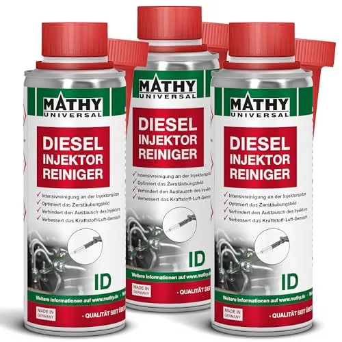 MATHY-ID Injektoren Reiniger Diesel (3 x 200 ml) - hochwirksames Diesel Additiv zur Reinigung der Einspritzdüsen im Dieselmotor - Injektor Reiniger