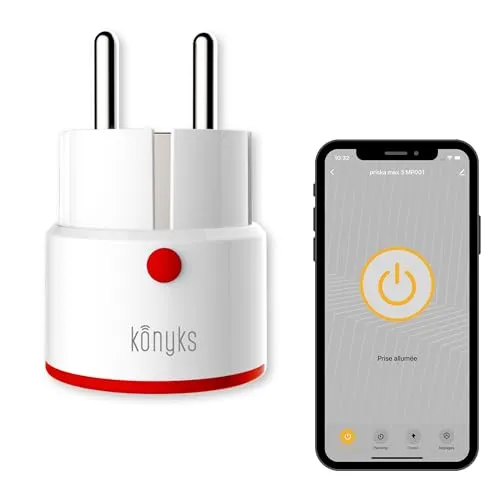 Konyks Priska Max 3 FR- WiFi + BT, erweiterte Funktionen V3, 16 A, Verbrauchszähler, kompatibel mit Alexa und Google Home & Tuya