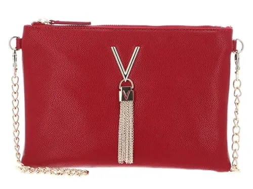 Valentino Divina Clutch Rosso Scuro - Damen-Henkeltaschen, vielseitig tragbar als Umhängetasche oder Clutch, ideal für Partys mit Platz für alle Essentials.