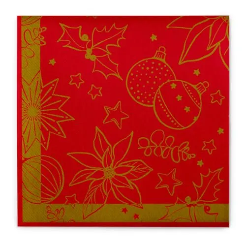 Mank Airlaid Serviette Milan Schwarz, 40 x 40 cm, 50 Stück in rot von Mank