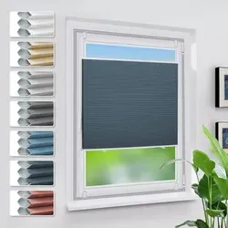 Verdunklungsplissee Wabenplissee Klemmfix Weiß-blau 50 x 120 cm - Das Verdunklungsplissee Wabenplissee in Weiß-Blau (B50 x H120 cm) bietet 100% Lichtundurchlässigkeit und einfache Montage ohne Bohren. Ideal für alle Räume, sorgt es für eine angenehme Atmosphäre und Sichtschutz.