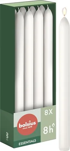 Bolsius Glatte Stabkerzen in weiß von Bolsius