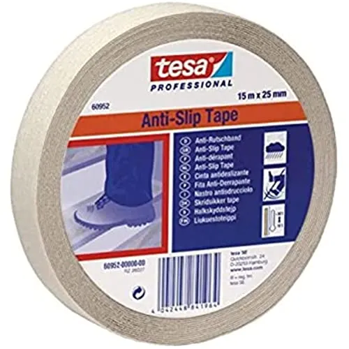tesa Anti-Rutsch 60952 DIN 51130 - 25mmx15m transparent - Klebeprodukte, rutschfeste Lösung für mehr Sicherheit auf glatten Oberflächen dank strapazierfähigem PVC-Träger.