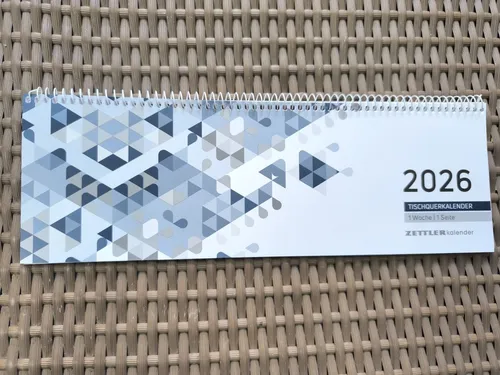 Zettler 2026 Neumann 146-0015 Tischkalender 1 W 1 S 29,6 x 9,9 Terminkalender
