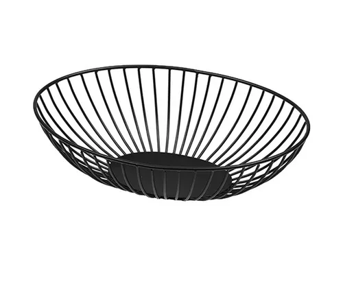 Marrakesch Orient & Mediterran Interior Obstschale Skandinavische Obstschale Obstkorb Abisko Oval Schwarz, (1-tlg)