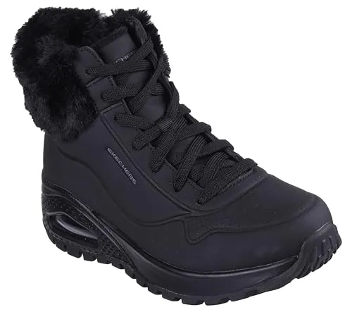 Skechers Damen Winter Boots - Bequeme Wanderschuhe in Schwarz, 38.5 EU - Wanderschuhe aus 100 % Synthetik, ideal für kalte Tage mit maschinenwaschbaren Kunstledersohlen für optimalen Komfort.