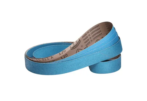 Klingspor Schleifpapier 4-teiliges Premium Set CS411X, 50 x 2000 mm - Schleifblätter-Set mit Hochleistungs-Zirkonkorund-Körnung für effizienten Grobschliff von Stahl und Edelstahl. Robuste Bauweise sorgt für Langlebigkeit und hohe Abtragsleistung.