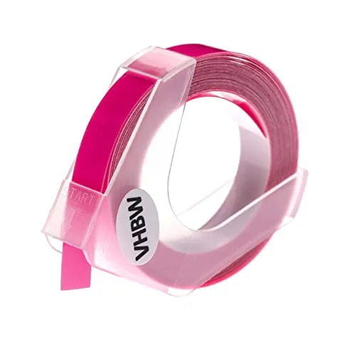 vhbw 3D Prägeband-Schriftband-Kassette kompatibel mit Dymo Omega Home S0717930 Etiketten-Drucker 3m x 9mm Weiß auf Neon-Pink