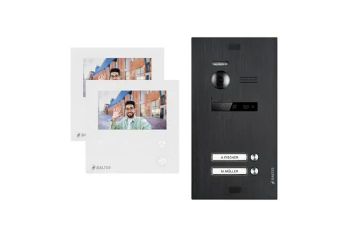 Balter Video-Türsprechanlage EVO MINI Komplettsystem für 2-Familienhaus Anthrazit 2x 4.3