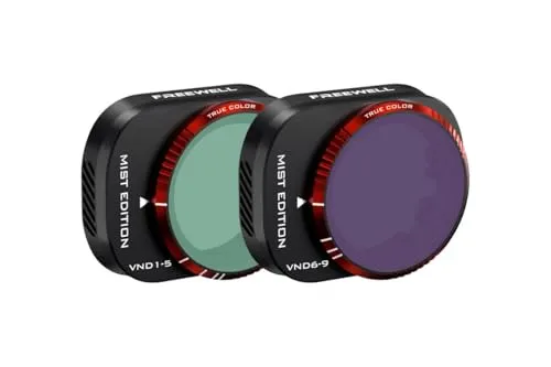 FREEWELL Filters VND 1-5, 6-9 Stop für DJI Mini 4 Pro, Variable Neutraldichte, Optisches Glas, Schwarz