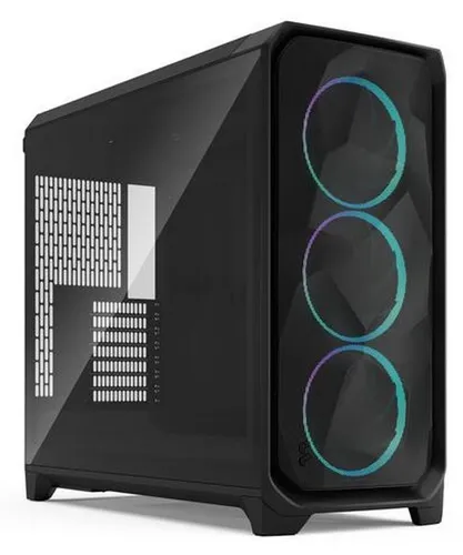 FRACTAL DESIGN Meshify 3 XL Black RGB TG Light Tint - Midi-Tower Gehäuse für E-ATX Mainboards mit 3x ARGB Lüftern, optimal für leistungsstarke Gaming-Systeme und hervorragende Kühlung.