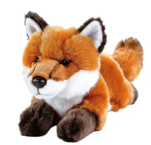 Teddys Rothenburg Kuscheltier Fuchs liegend rotbraun 30cm (mit Schwanz) (Stofffuchs Plüschfuchs, Fuchsbaby)