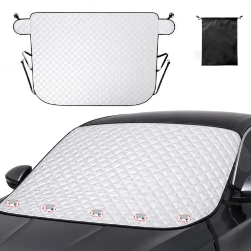 Sonnenschutz Auto Frontscheibe 193x157x126 cm, Windschutzscheibe Abdeckung | Solyxis Frontscheibenabdeckung Winter, Faltbare Sonnenschutz, UV-Schutz & Staubschutz mit 5 Magneten & 1 Aufbewahrungstasche