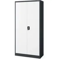Jan Nowak Metallschrank 185 x 90 x 45 cm | Abschließbarer Büroschrank mit Kleiderstange in Anthrazit-Weiß - Robuster Metallschrank für Büros und Werkstätten, bietet hohe Stabilität und Sicherheit durch abschließbares System. Ideal zur strukturierten Aufbewahrung von Werkzeugen und Arbeitskleidung.