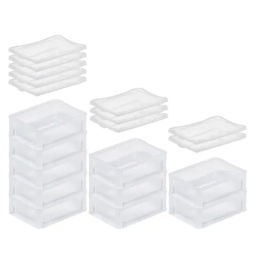 PROREGAL SuperSparSet 10x Transparenter Eurobehälter BasicLine - Aufbewahrungsboxen - 10 stabile Eurobehälter mit robustem Klickdeckel, ideal für Ordnung und Temperaturresistenz von -10 bis +60°C.