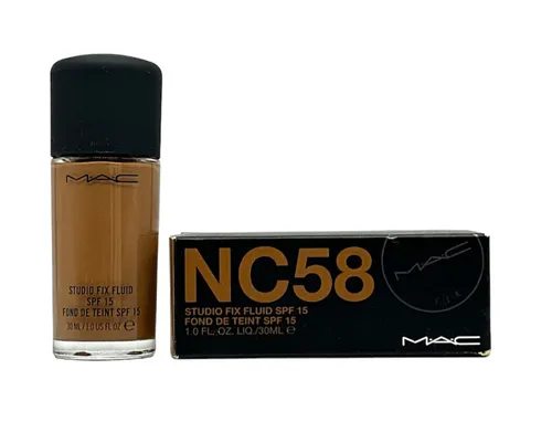 MAC Studio Fix Fluid SPF 15 - NC58 Make-up Foundation - Make-up Foundation mit Lichtschutzfaktor 15, ideal für einen makellosen Teint und langanhaltende Deckkraft in der Kategorie Make-ups.