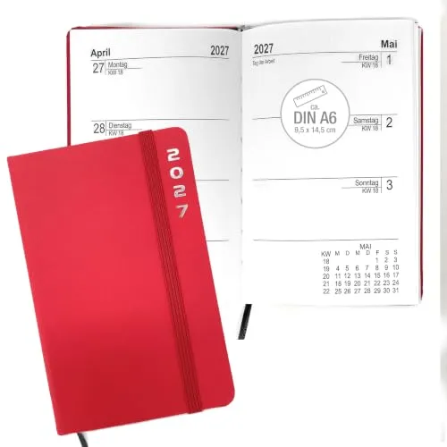 Taschenkalender 2027 A6 mit Gummiband
